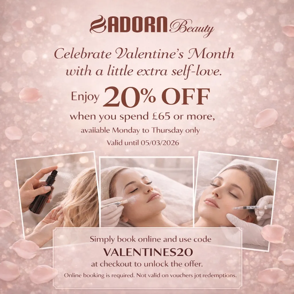 Valentine’s Month Offer at Adorn Beauty – 20% OFF in Watford, Aylesbury & Uxbridge